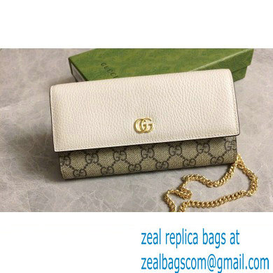 Gucci GG Marmont chain wallet 546585 White