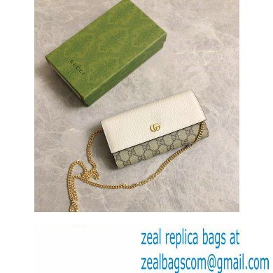 Gucci GG Marmont chain wallet 546585 White