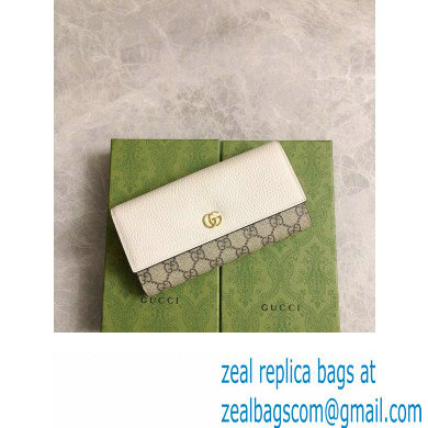 Gucci GG Marmont continental wallet 456116 White - Click Image to Close