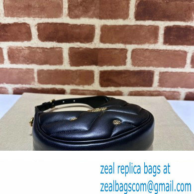 Gucci GG Marmont half-moon-shaped Mini bag 770983 Leather Black with small Double G studs 2024