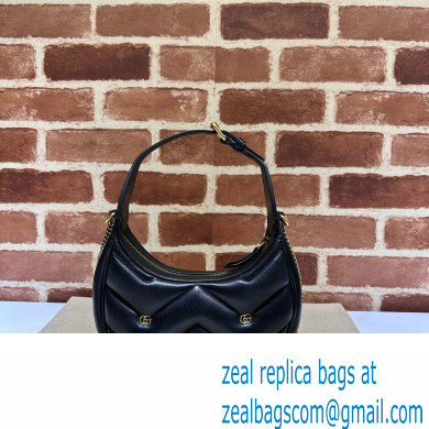 Gucci GG Marmont half-moon-shaped Mini bag 770983 Leather Black with small Double G studs 2024