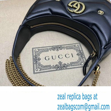 Gucci GG Marmont half-moon-shaped Mini bag 770983 Leather Black with small Double G studs 2024