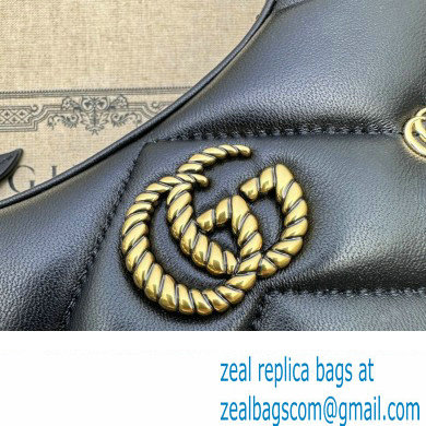 Gucci GG Marmont half-moon-shaped Mini bag 770983 Leather Black with small Double G studs 2024
