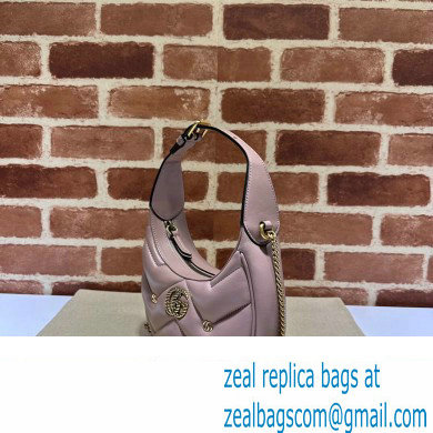 Gucci GG Marmont half-moon-shaped Mini bag 770983 Leather Nude Pink with small Double G studs 2024
