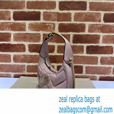 Gucci GG Marmont half-moon-shaped Mini bag 770983 Leather Nude Pink with small Double G studs 2024 - Click Image to Close