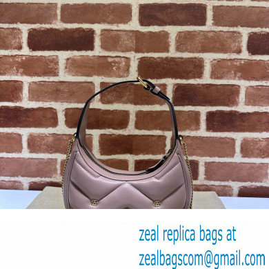 Gucci GG Marmont half-moon-shaped Mini bag 770983 Leather Nude Pink with small Double G studs 2024 - Click Image to Close