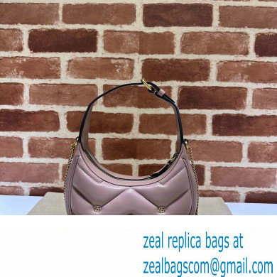 Gucci GG Marmont half-moon-shaped Mini bag 770983 Leather Nude Pink with small Double G studs 2024