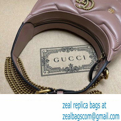 Gucci GG Marmont half-moon-shaped Mini bag 770983 Leather Nude Pink with small Double G studs 2024 - Click Image to Close