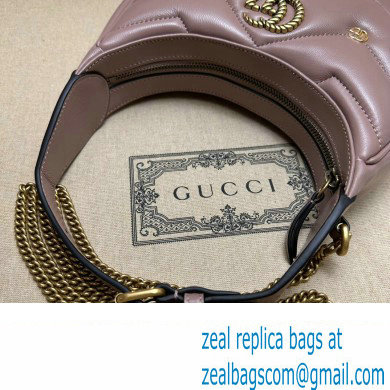 Gucci GG Marmont half-moon-shaped Mini bag 770983 Leather Nude Pink with small Double G studs 2024