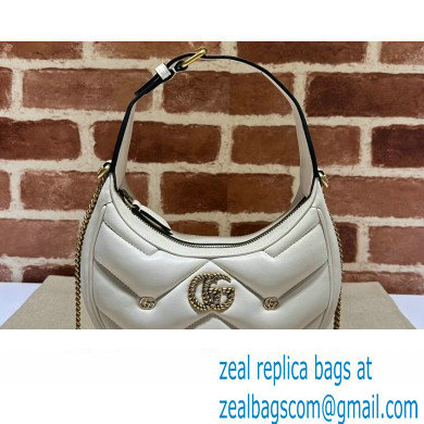 Gucci GG Marmont half-moon-shaped Mini bag 770983 Leather White with small Double G studs 2024