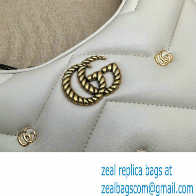Gucci GG Marmont half-moon-shaped Mini bag 770983 Leather White with small Double G studs 2024