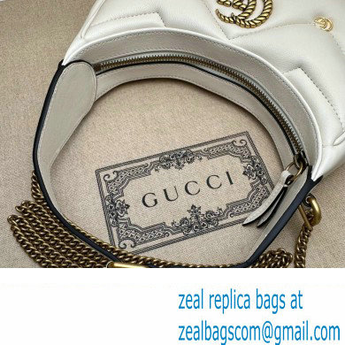 Gucci GG Marmont half-moon-shaped Mini bag 770983 Leather White with small Double G studs 2024