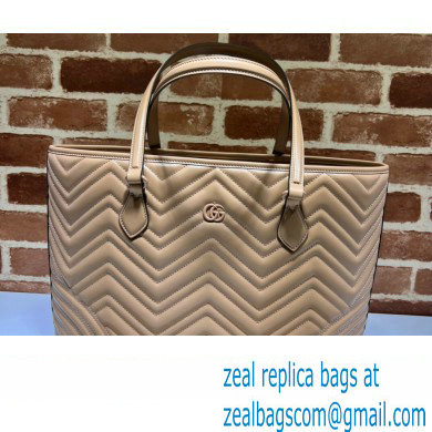 Gucci GG Marmont large tote bag 739684 matelasse chevron leather Beige 2024 - Click Image to Close