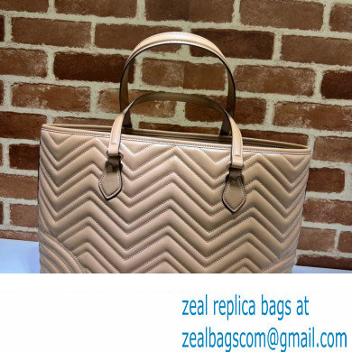 Gucci GG Marmont large tote bag 739684 matelasse chevron leather Beige 2024 - Click Image to Close
