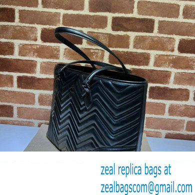 Gucci GG Marmont large tote bag 739684 matelasse chevron leather Black 2024 - Click Image to Close