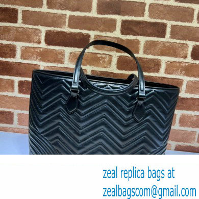 Gucci GG Marmont large tote bag 739684 matelasse chevron leather Black 2024 - Click Image to Close