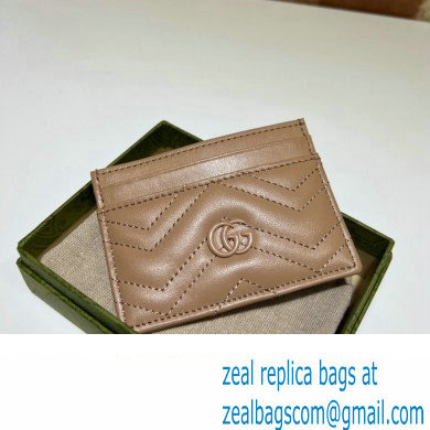 Gucci GG Marmont matelasse card case 443127 in Nude palladium hardware