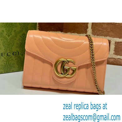 Gucci GG Marmont matelasse mini Bag 474575 Leather Peach - Click Image to Close