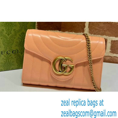 Gucci GG Marmont matelasse mini Bag 474575 Leather Peach