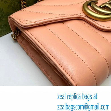 Gucci GG Marmont matelasse mini Bag 474575 Leather Peach