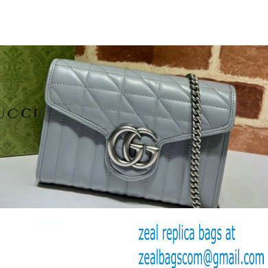 Gucci GG Marmont matelasse mini Bag 474575 leather Gray with Antique silver-toned hardware