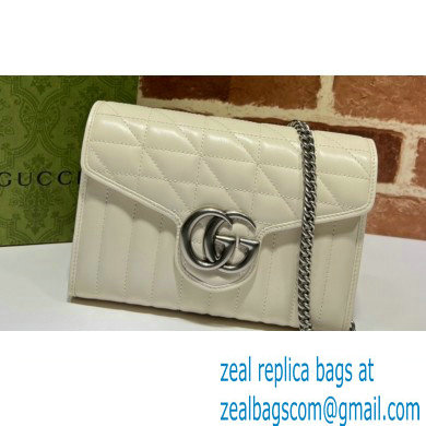 Gucci GG Marmont matelasse mini Bag 474575 leather White with Antique silver-toned hardware