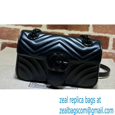 Gucci GG Marmont mini shoulder bag 446744 Black brass hardware 2024