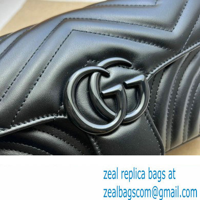 Gucci GG Marmont mini shoulder bag 446744 Black brass hardware 2024 - Click Image to Close