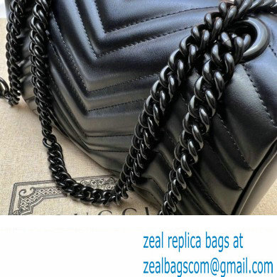 Gucci GG Marmont mini shoulder bag 446744 Black brass hardware 2024 - Click Image to Close