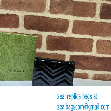 Gucci GG Marmont patent Card Case Wallet 466492 Black 2024