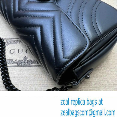 Gucci GG Marmont shoulder bag 734814 leather Black with Brass hardware 2024