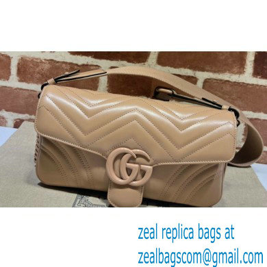 Gucci GG Marmont shoulder bag 734814 leather Nude with Brass hardware 2024 - Click Image to Close