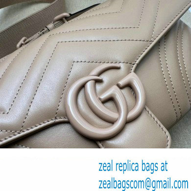 Gucci GG Marmont shoulder bag 734814 leather Nude with Brass hardware 2024 - Click Image to Close