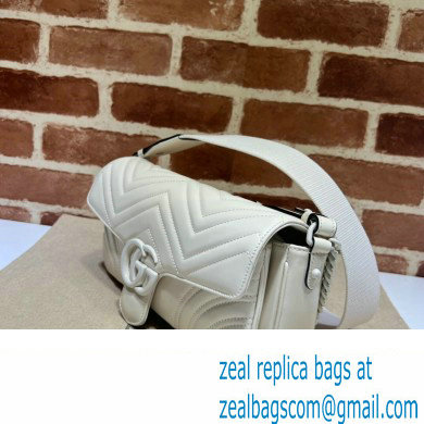 Gucci GG Marmont shoulder bag 734814 leather White with Brass hardware 2024 - Click Image to Close