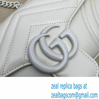 Gucci GG Marmont shoulder bag 734814 leather White with Brass hardware 2024 - Click Image to Close