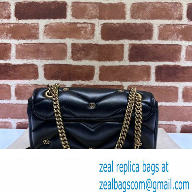 Gucci GG Marmont small shoulder bag 443497 Leather Black with small Double G studs 2024 - Click Image to Close