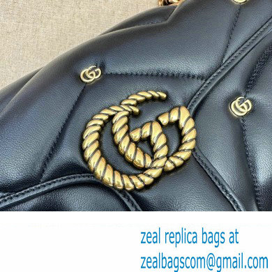 Gucci GG Marmont small shoulder bag 443497 Leather Black with small Double G studs 2024 - Click Image to Close