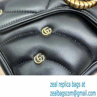 Gucci GG Marmont small shoulder bag 443497 Leather Black with small Double G studs 2024