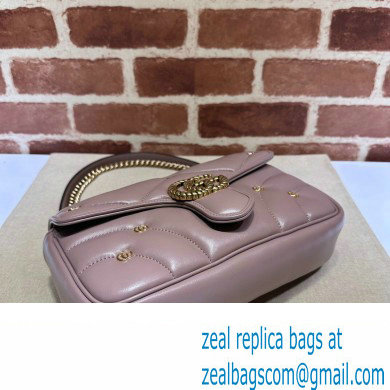 Gucci GG Marmont small shoulder bag 443497 Leather Nude Pink with small Double G studs 2024 - Click Image to Close