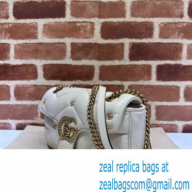 Gucci GG Marmont small shoulder bag 443497 Leather White with small Double G studs 2024