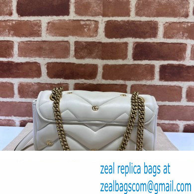 Gucci GG Marmont small shoulder bag 443497 Leather White with small Double G studs 2024