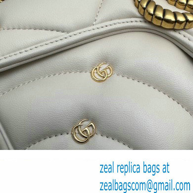 Gucci GG Marmont small shoulder bag 443497 Leather White with small Double G studs 2024