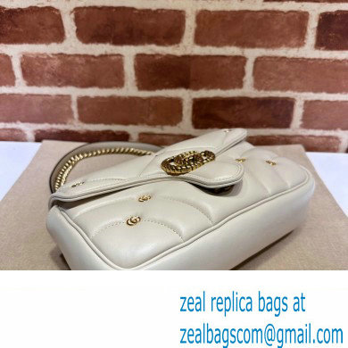 Gucci GG Marmont small shoulder bag 443497 Leather White with small Double G studs 2024 - Click Image to Close