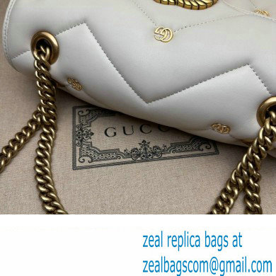 Gucci GG Marmont small shoulder bag 443497 Leather White with small Double G studs 2024