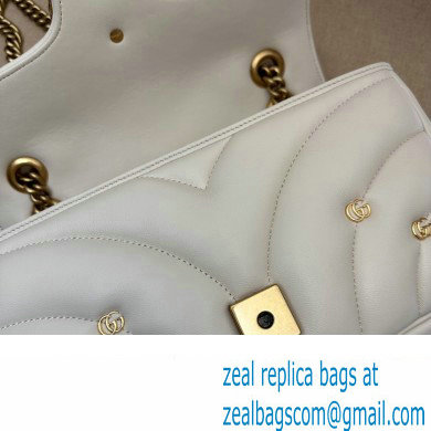 Gucci GG Marmont small shoulder bag 443497 Leather White with small Double G studs 2024