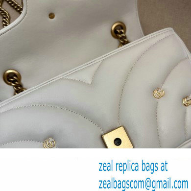 Gucci GG Marmont small shoulder bag 443497 Leather White with small Double G studs 2024 - Click Image to Close