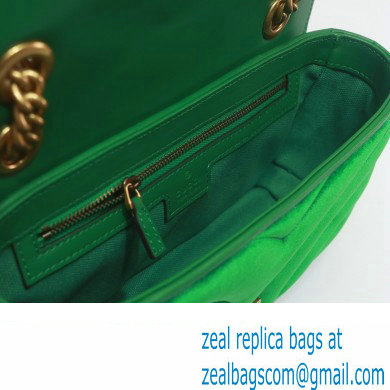 Gucci GG Marmont small shoulder bag 443497 velvet Green with small Double G studs 2024