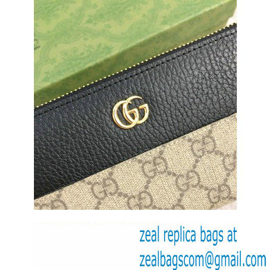 Gucci GG Marmont zip around wallet 456117 Black - Click Image to Close