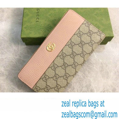 Gucci GG Marmont zip around wallet 456117 Pink