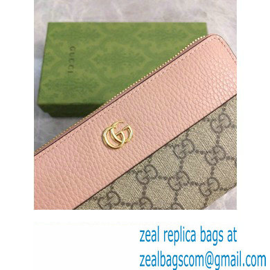 Gucci GG Marmont zip around wallet 456117 Pink - Click Image to Close